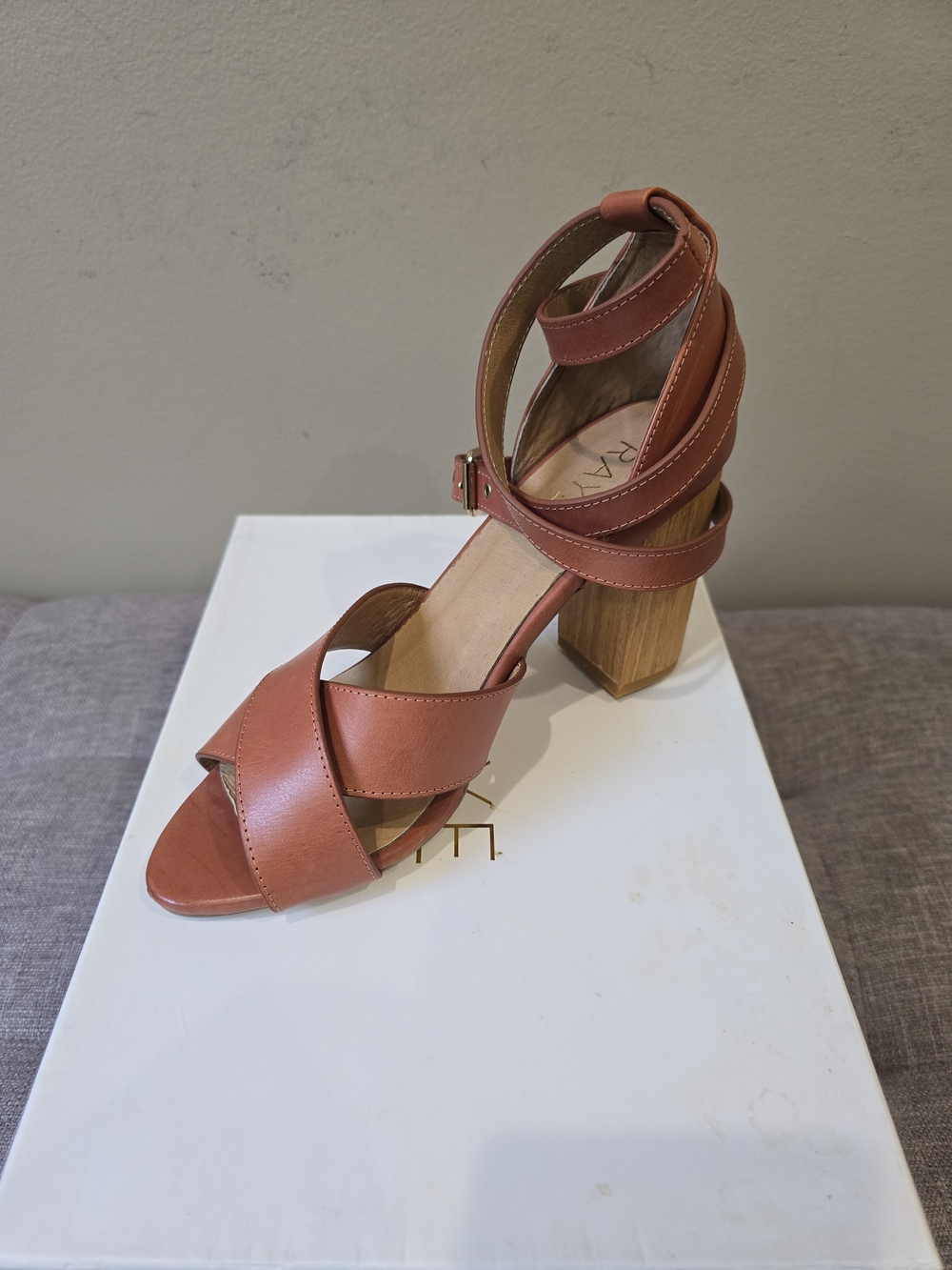 RAYE Strappy Block Heel Sandal - Rusty Terracotta